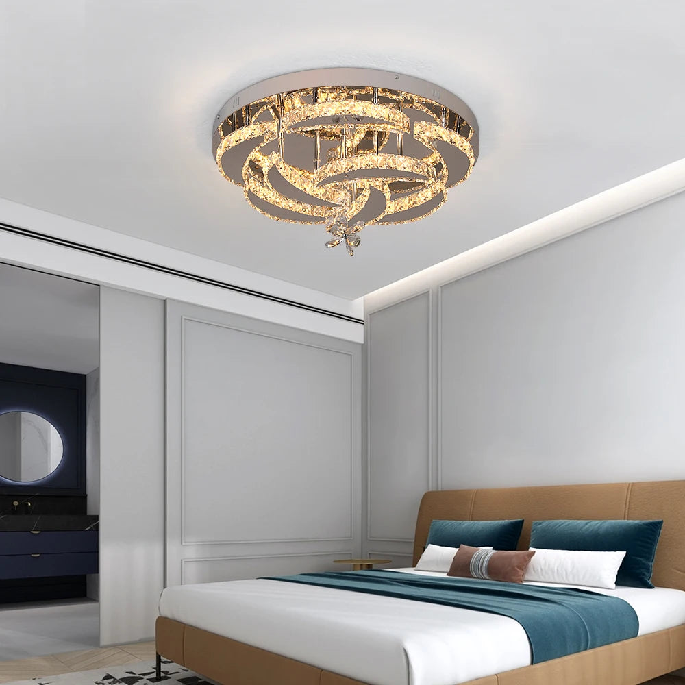 GreeLustr Crystal Ceiling LED Chandelier Pendant Lighting For Living Room