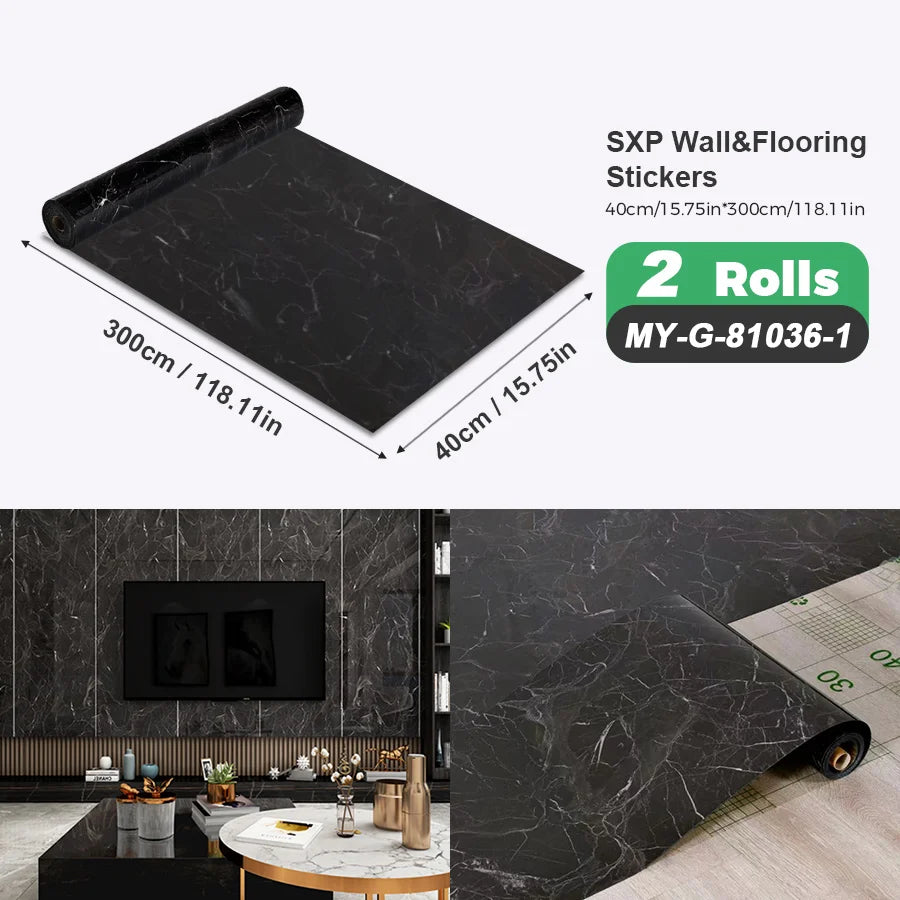 Self-Adhesive Wall And Floor Sticker Wood Grain Marble Design