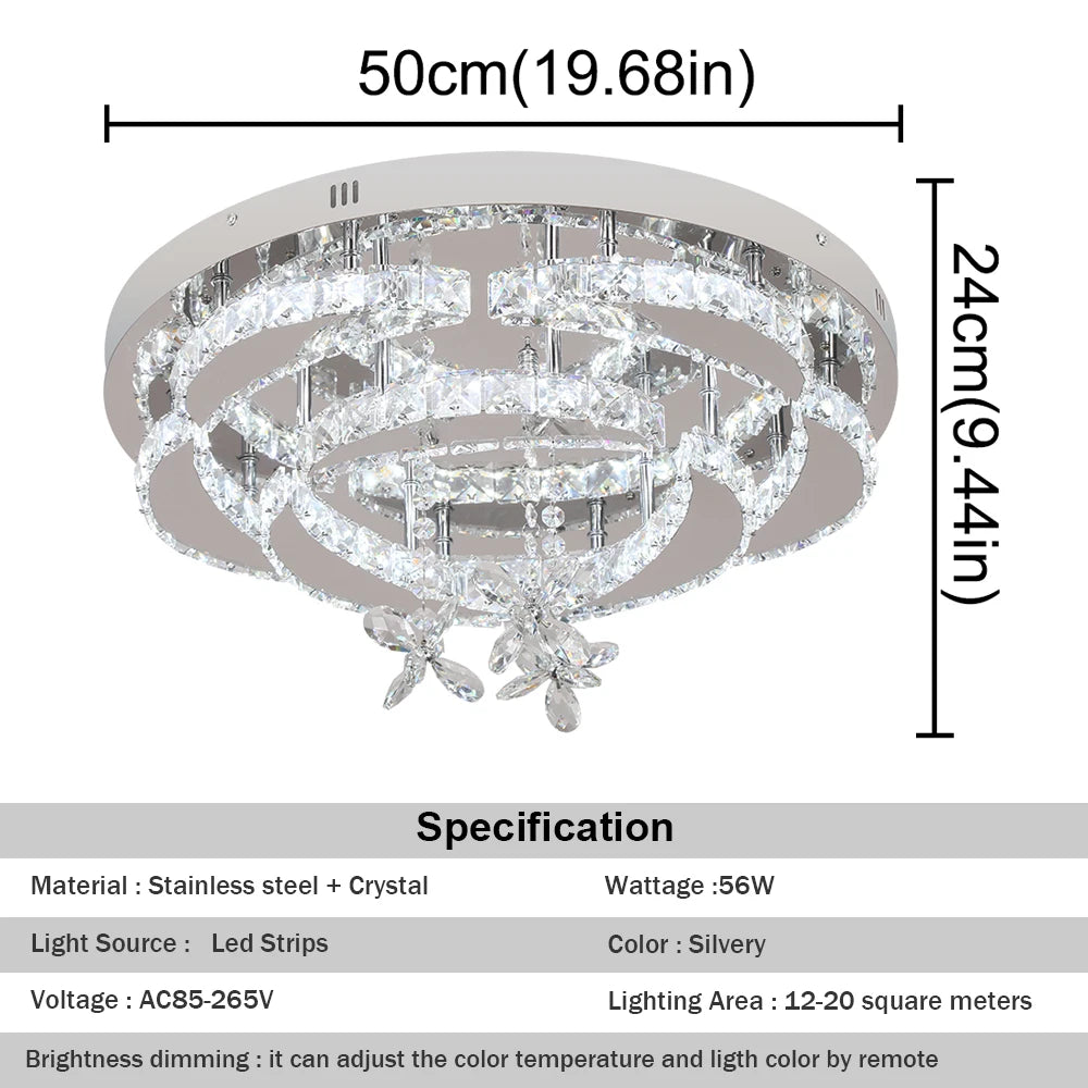 GreeLustr Crystal Ceiling LED Chandelier Pendant Lighting For Living Room