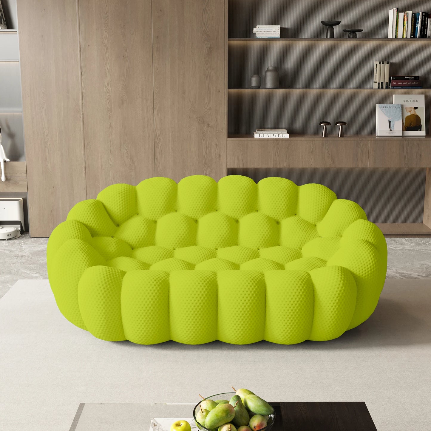 Sdorens Modern Curved Boneless Sofa Loveseat 3D Knitted Fabric