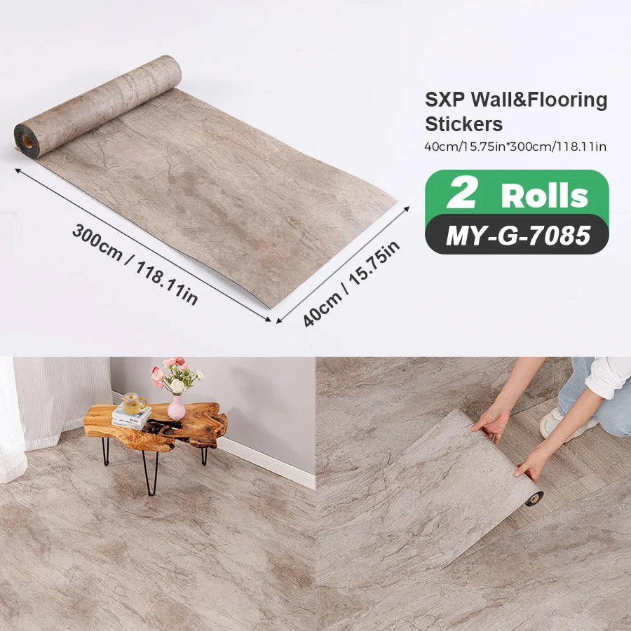 Self-Adhesive Wall And Floor Sticker Wood Grain Marble Design