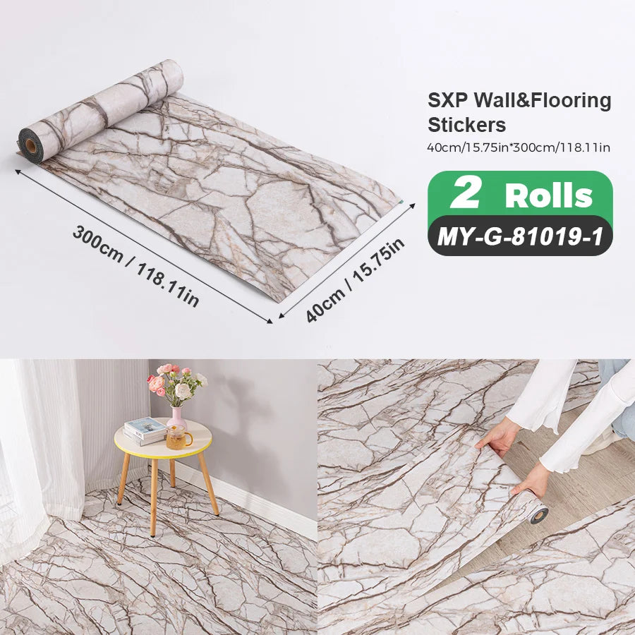 Self-Adhesive Wall And Floor Sticker Wood Grain Marble Design