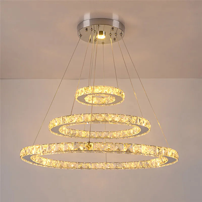 GreeLustr Luxury Crystal Modern Pendant Light Dimmable Led Chandelier