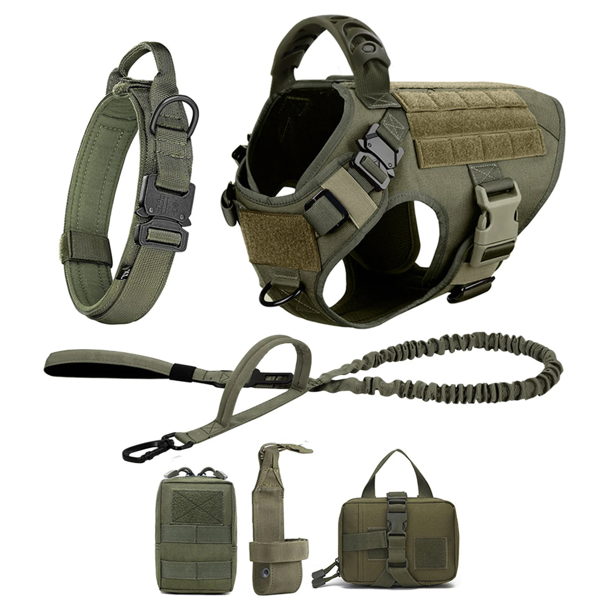 Padded Nylon Dog Harness And Leash Set With Quick Release