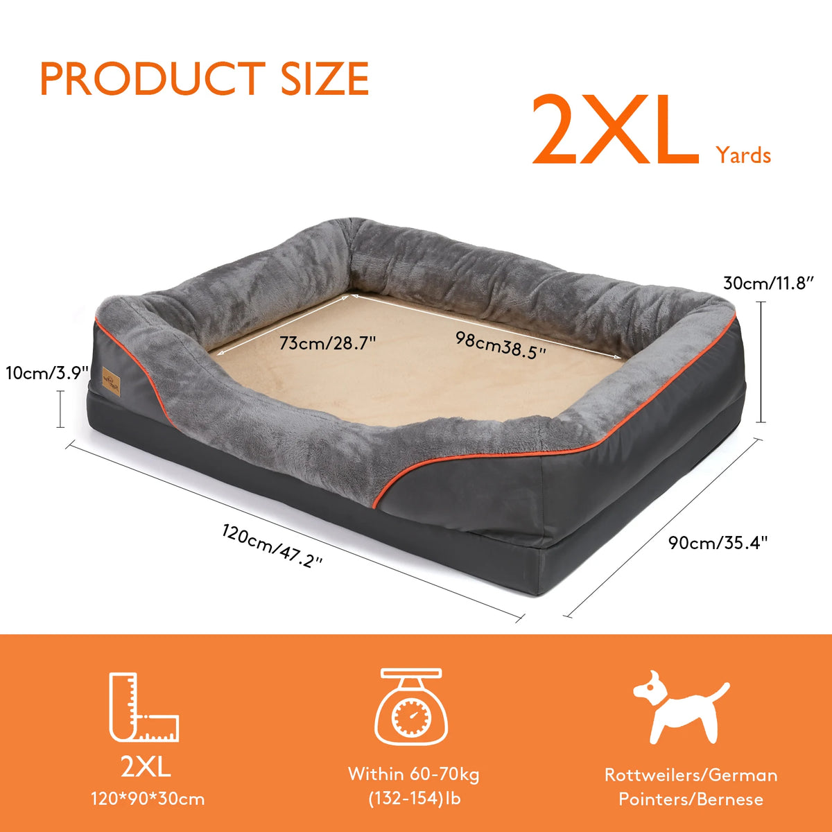 Bingopaw Comfortable Dog Bed With Removable Fleece Cover