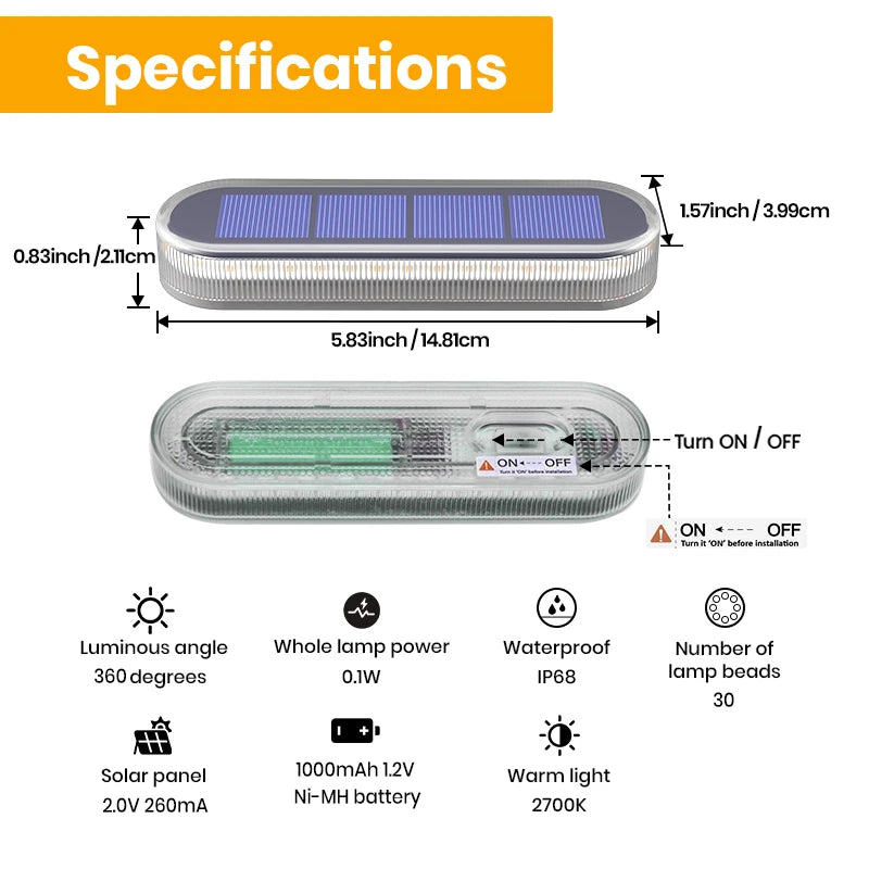 IP68 Waterproof Solar Deck Lights With Smart Auto Lighting