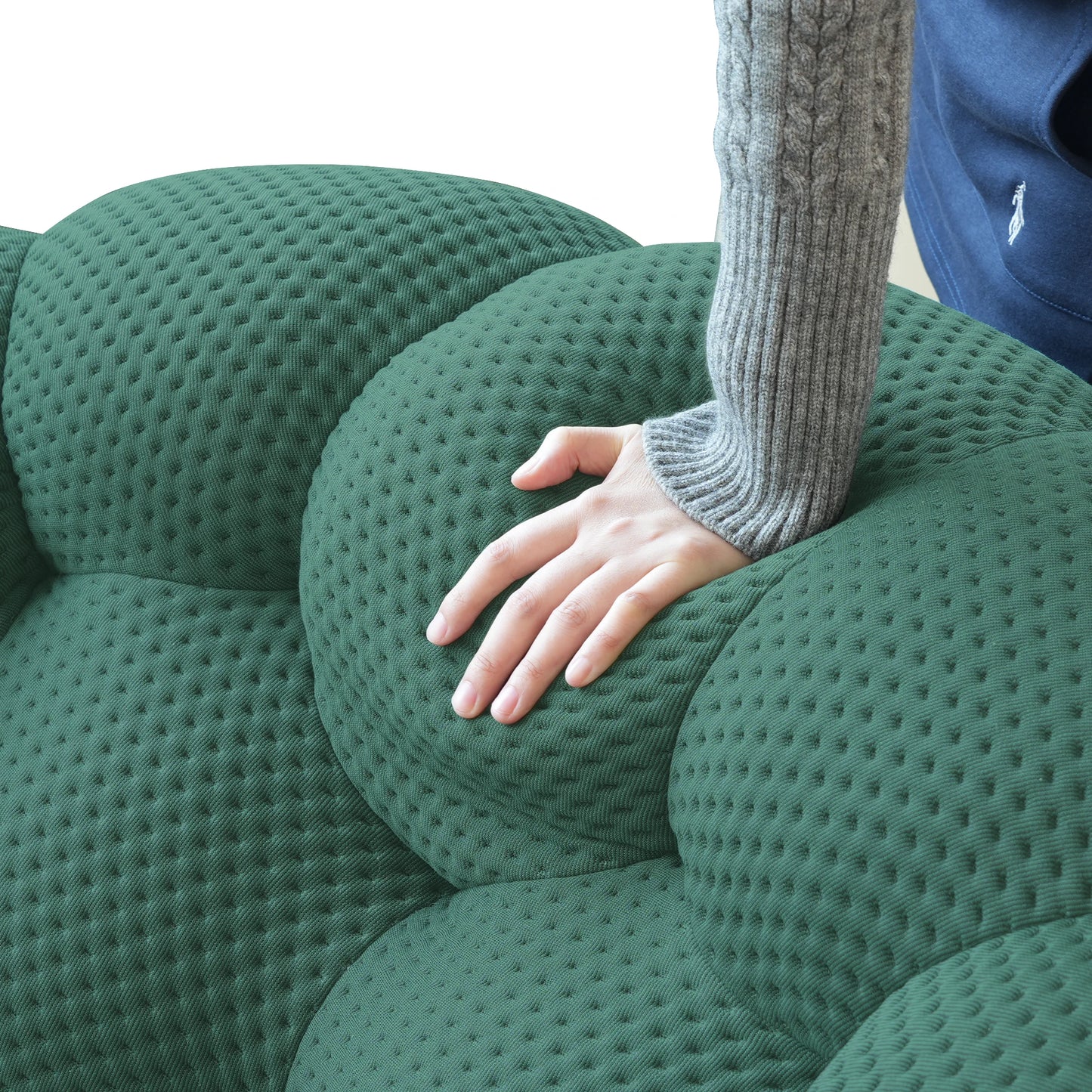Sdorens Modern Curved Boneless Sofa Loveseat 3D Knitted Fabric