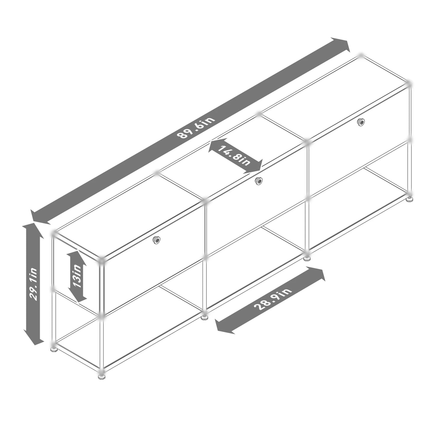 Modern Storage Cabinet TV Stand Stainless Steel Living Room Furniture