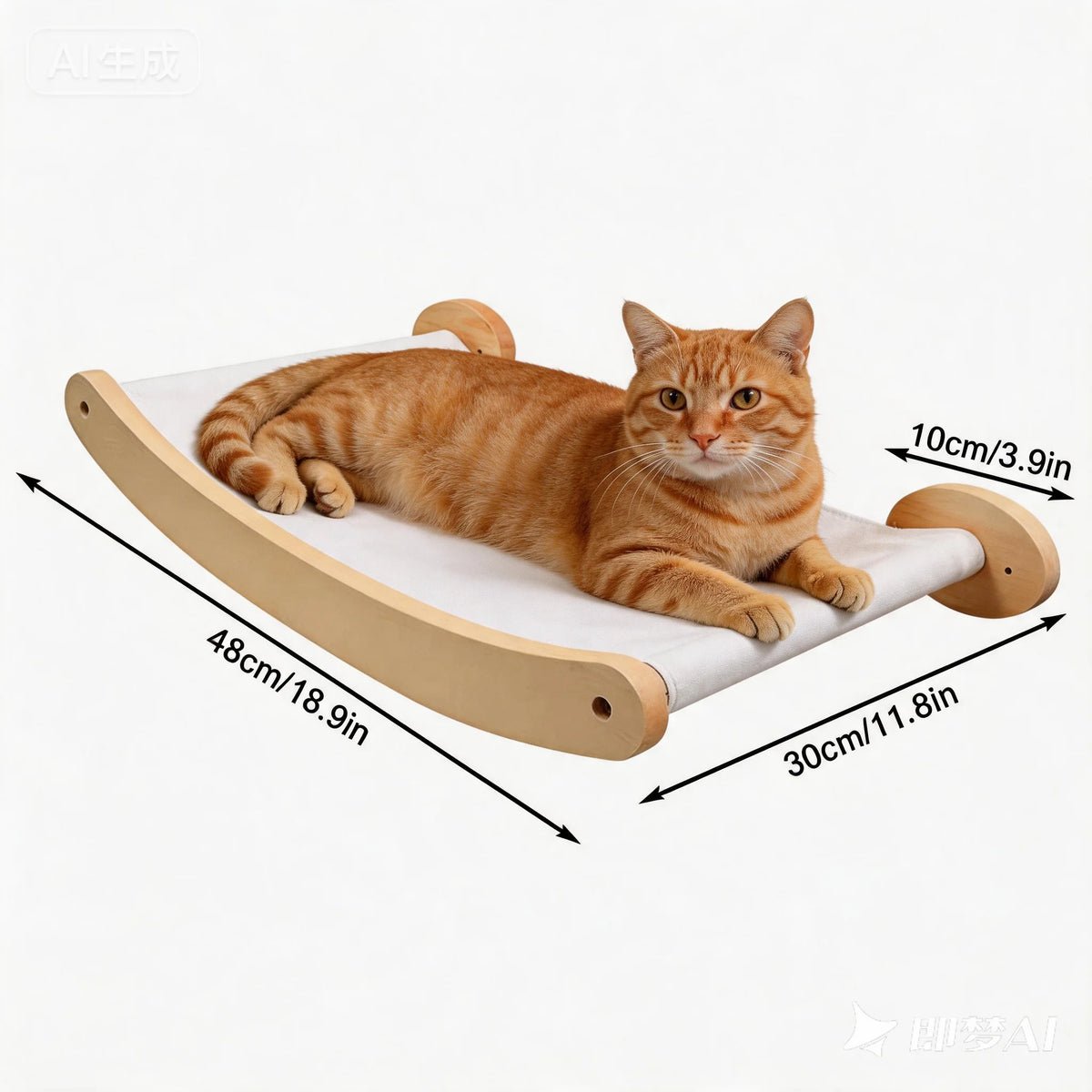 CWV Wall Mounted Cat Hammock And Sisal Scratching Climbing Shelf