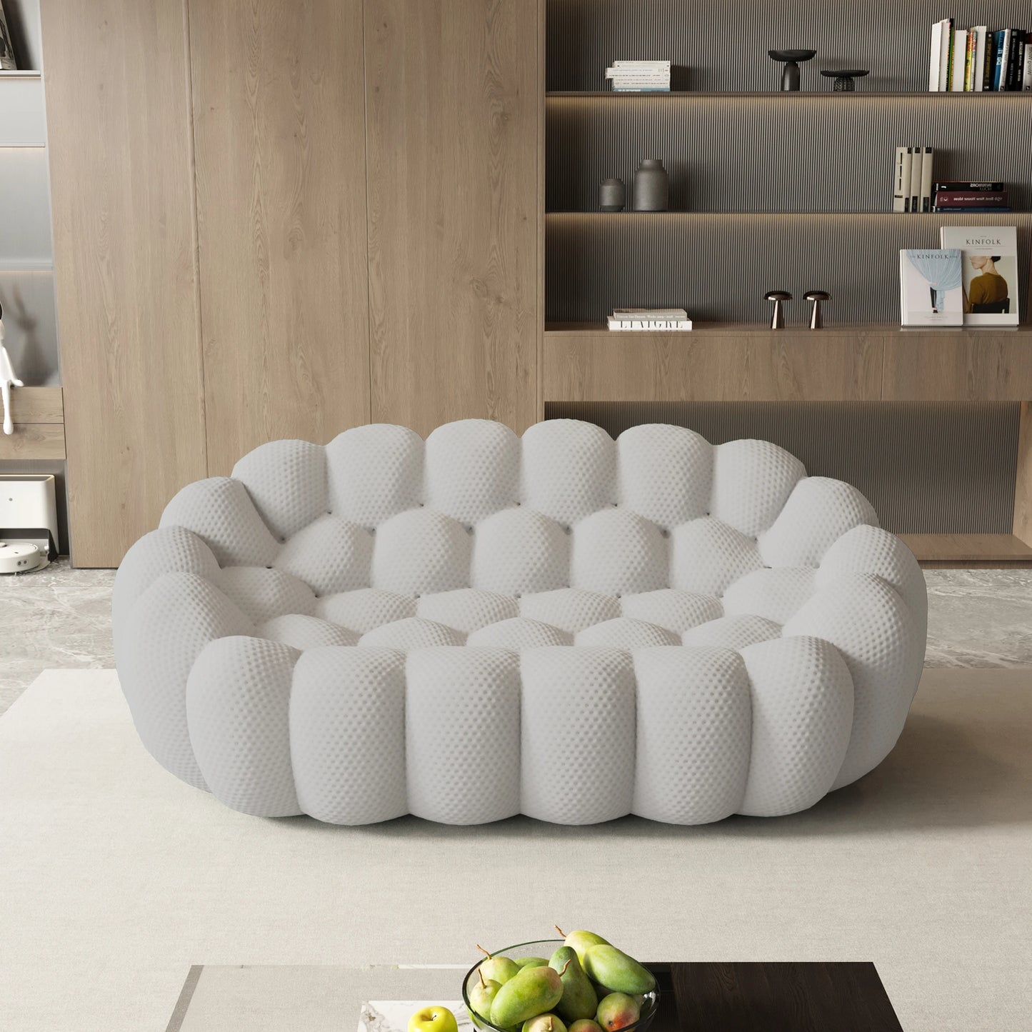 Sdorens Modern Curved Boneless Sofa Loveseat 3D Knitted Fabric