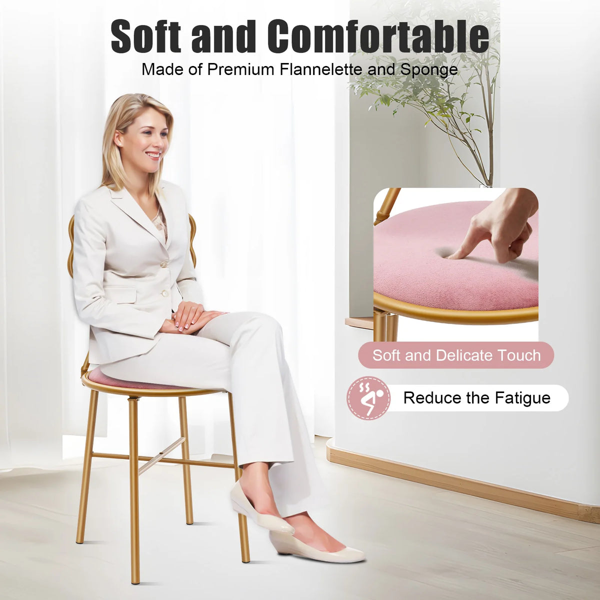 Bymaocar Butterfly Backrest Dining Chair With Upholstered Padded Seat