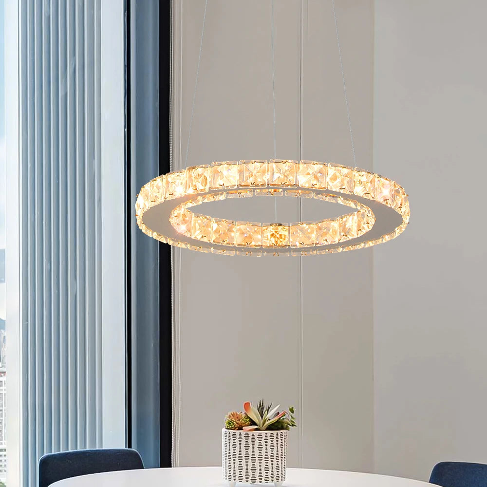 GreeLustr Luxury Crystal Modern Pendant Light Dimmable Led Chandelier