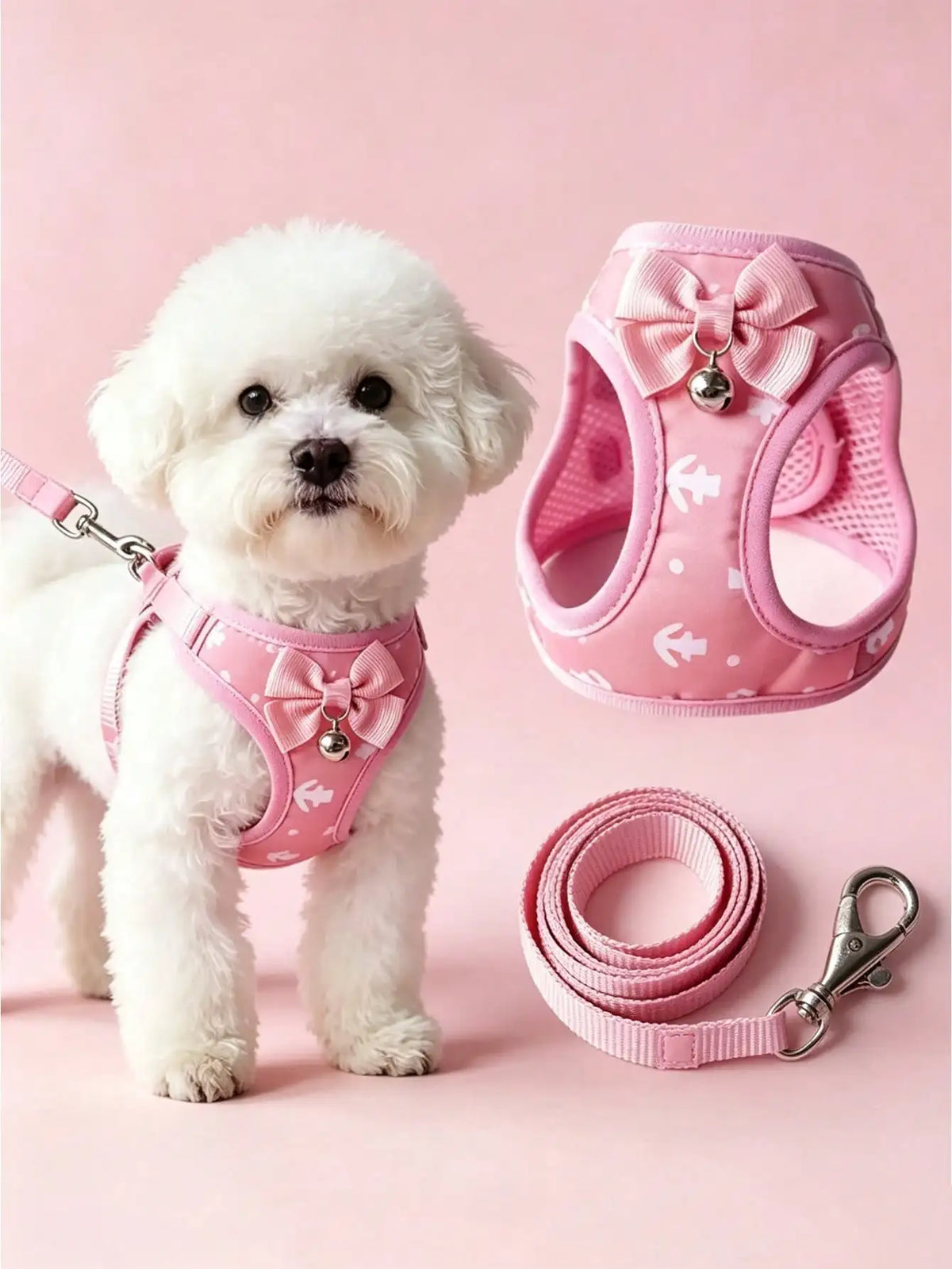 Anchor Pattern Pet Harness Leash Set for Dogs and Cats