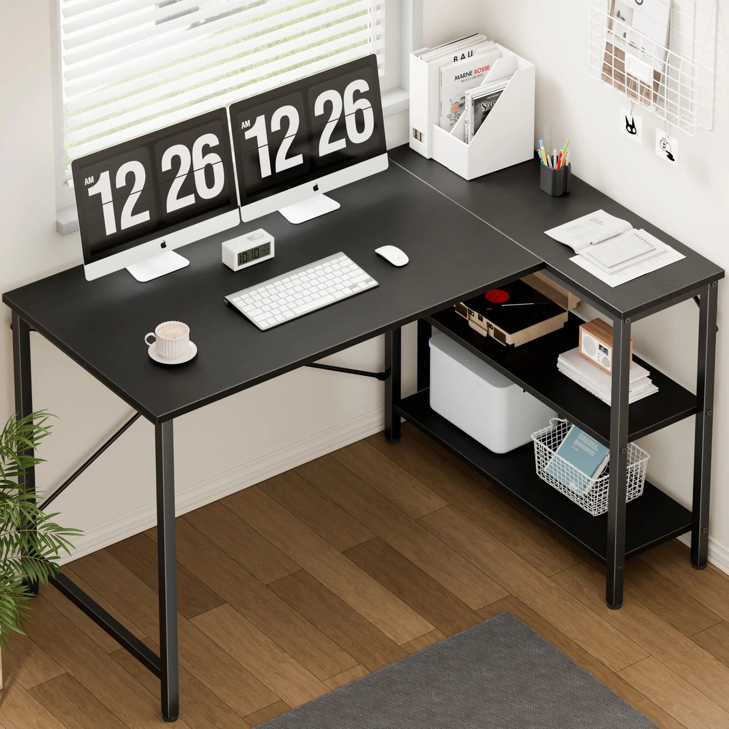 JHK L Shaped Desk Computer Desk for Home Office Storage