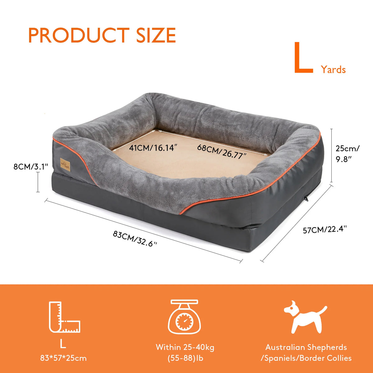 Bingopaw Comfortable Dog Bed With Removable Fleece Cover